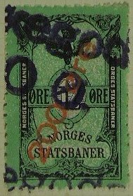 Frimerker stamps Norges Statsbaner Jernbane Norwegian Railway Parcel Stamps timbres-poste Briefmarken